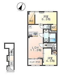 limone (リモーネ) 2LDKの間取図画像