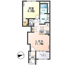 カームハウス (Calm House) 1LDKの間取図画像