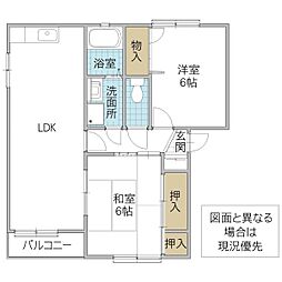 ドルフケルンC 2LDKの間取図画像