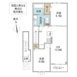 グランドパレス高樹 2LDKの間取図画像
