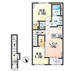 桜花 2LDKの間取図画像