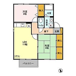 ユリウスA 2LDKの間取図画像
