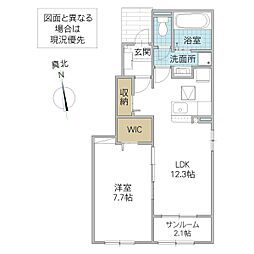 GENERALB棟 1LDKの間取図画像