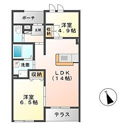 La・FonteB 2LDKの間取図画像