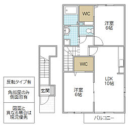 ハーモニー鈴木 2LDKの間取図画像