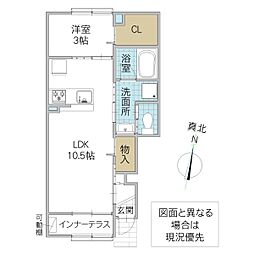 ROKU 1LDKの間取図画像