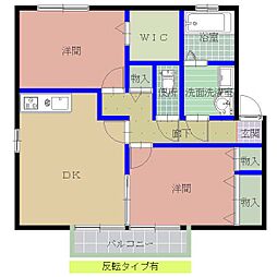 トップスロープC 2DKの間取図画像