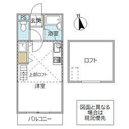 Kハイツ-A ワンルームの間取図画像