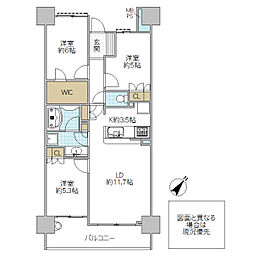 ライオンズ水戸グランフォート 3LDKの間取図画像
