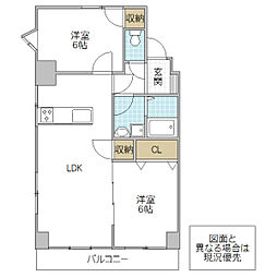 ルマタン・ドール 2LDKの間取図画像