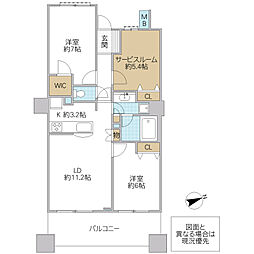 センチュリー水戸サウスゲートタワー 2SLDKの間取図画像
