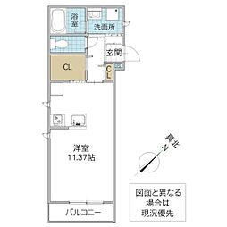 レーガベーネ勝田本町2 ワンルームの間取図画像