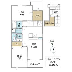 ポライトリーD 2LDKの間取図画像