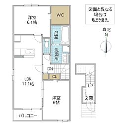 シャングリラ 2LDKの間取図画像
