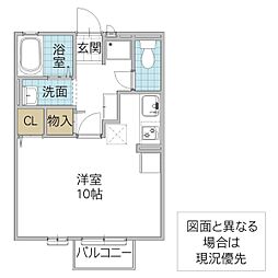 ダイクレールB ワンルームの間取図画像