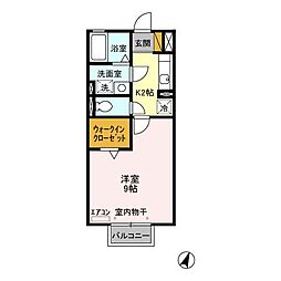 アネックスMITO2 1Kの間取図画像