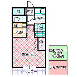 フォレストハイム 1Kの間取図画像