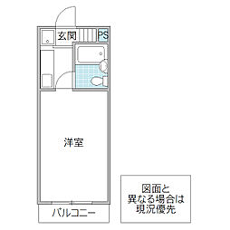 アネックス白梅A ワンルームの間取図画像