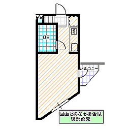 アネックス白梅B ワンルームの間取図画像