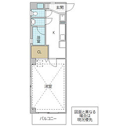 ルヴァンドヴィラ 1Kの間取図画像