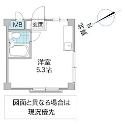 サンライトハイツ ワンルームの間取図画像
