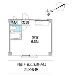 サンライトハイツ ワンルームの間取図画像