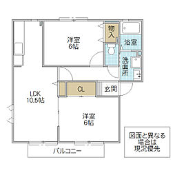 ハーモニープラザ見和D 2LDKの間取図画像
