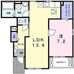 ベルフォー 1LDKの間取図画像