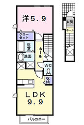 エトワール・K 1LDKの間取図画像