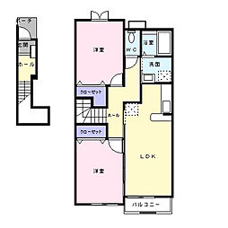 ノーブルウエスト 2LDKの間取図画像