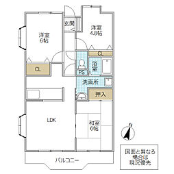 プレアデス 3LDKの間取図画像