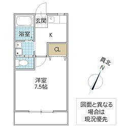 PatioM 1Kの間取図画像