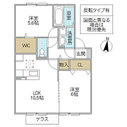 グランマーレMITOB 2LDKの間取図画像