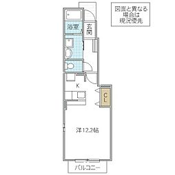 パークビサイドA ワンルームの間取図画像