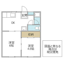 コーポ80B 2DKの間取図画像