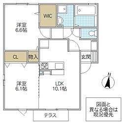 グランマーレF 2LDKの間取図画像