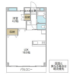 大常ビル 1LDKの間取図画像