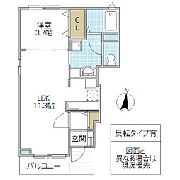 サウスコート 1LDKの間取図画像