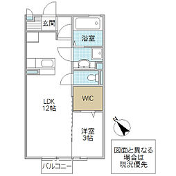 ソレイユコート 1LDKの間取図画像