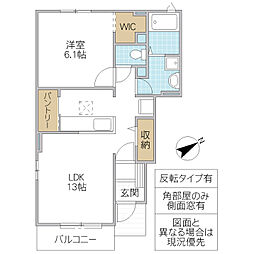 サンクレスト 1LDKの間取図画像
