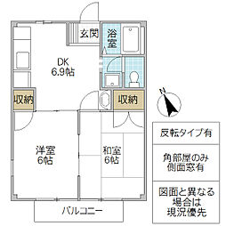 ファミール大関 2DKの間取図画像