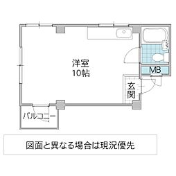 サンライトハイツ ワンルームの間取図画像