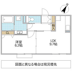 グレースマムA 1LDKの間取図画像