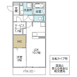 プレミアムガーデンプレイス 1LDKの間取図画像