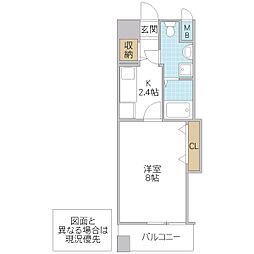 グランドパレス高樹7 1Kの間取図画像