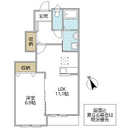 フォンターナ2 1LDKの間取図画像