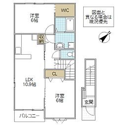 レコルテ 2LDKの間取図画像