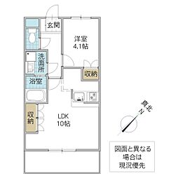 クレセント 1LDKの間取図画像