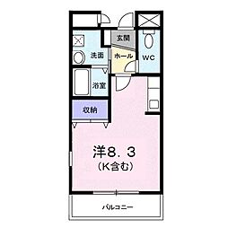 コート・ライヴリー ワンルームの間取図画像