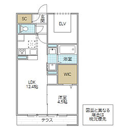 ロックハートヒルズ城南 1LDKの間取図画像